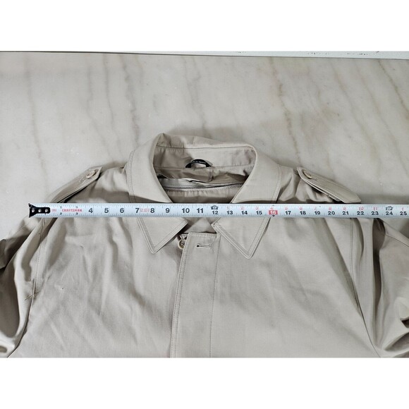 Vintage Oleg Cassini Thermolite Men's Trench Coat Tan All Weather Coat Size 54 - Picture 7 of 16